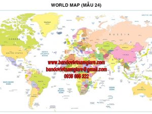 Bản đồ Thế Giới khổ lớn Mẫu 24