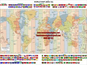 Bản đồ Thế Giới khổ lớn Mẫu 32
