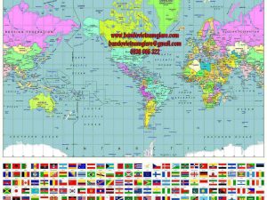 Bản đồ Thế Giới khổ lớn mẫu 34