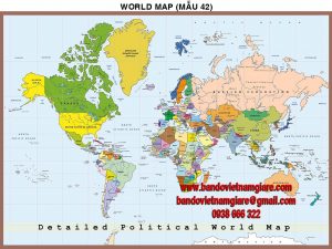 Bản đồ Thế Giới khổ lớn mẫu 42
