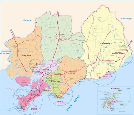 Bản đồ Bà Rịa Vũng Tàu bức tranh toàn diện về địa lý du lịch